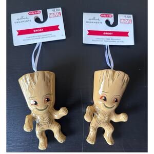 Hallmark Marvel Baby Groot Ornaments Set of 2 Guardians Galaxy 4” NEW